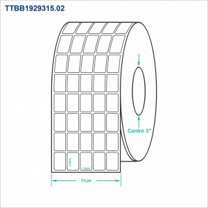 30 mil Etiquetas Blancas 1.9x2.9cm (.74x1.14 In) 2 Rollos Transferencia Térmica