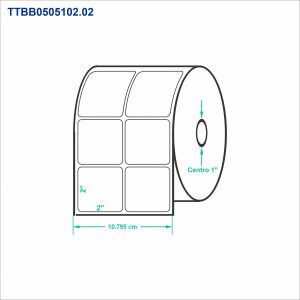 4 mil Etiquetas Blancas 5.08x5.08cm (2x2 In) 2 Rollos Transferencia Térmica