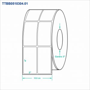 4 mil Etiquetas Blancas 5.08x10.16cm (2x4 In) Transferencia Térmica