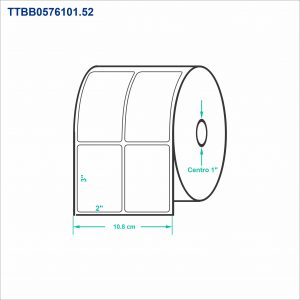 3 mil Etiquetas Blancas 5.08X7.62cm (2x3 In) 2 Rollos Transferencia Térmica