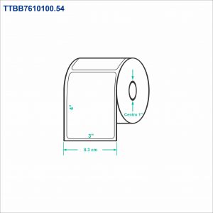 2 mil Etiquetas Blancas 7.62x10.16cm (3x4 In) 4 Rollos Transferencia Térmica