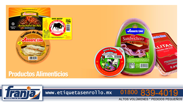 etiquetas adhesivas productos etiquetado alimentos alimenticios en rollo franja industrias monterrey mexico