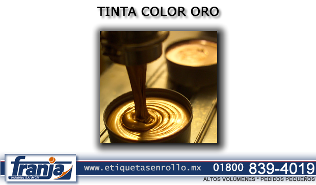 tinta color oro flexografia etiquetas en rollo  monterrey mexico franja industrias